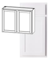 Hudson - 24" x 30" Wall Cabinet, 2 Doors, 2 Shelves in White HWH-W2430