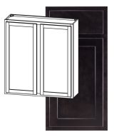 Hudson - 24" x 42" Wall Cabinet, 2 Doors, 3 Shelves in Espresso HES-W2442