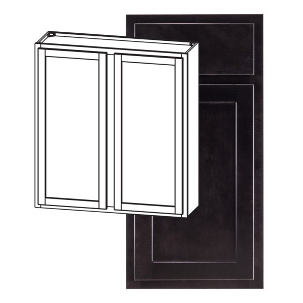 Hudson - 24" x 42" Wall Cabinet, 2 Doors, 3 Shelves in Espresso HES-W2442