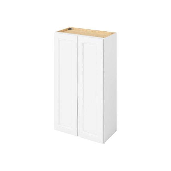 Monaco - 24" x 42" Wall Cabinet, 2 Doors, 3 Shelves in White MWH-W2442