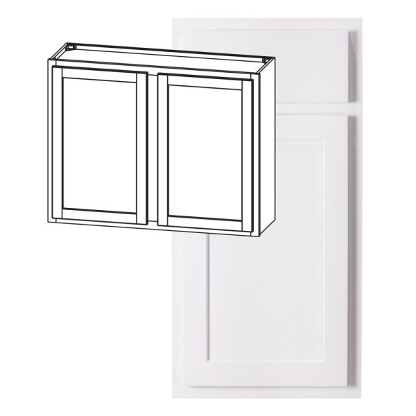 Hudson - 27" x 30" Wall Cabinet, 2 Doors, 2 Shelves in White HWH-W2730