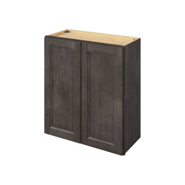 Monaco - 27" x 30" Wall Cabinet, 2 Doors, 2 Shelves in Slate MSL-W2730