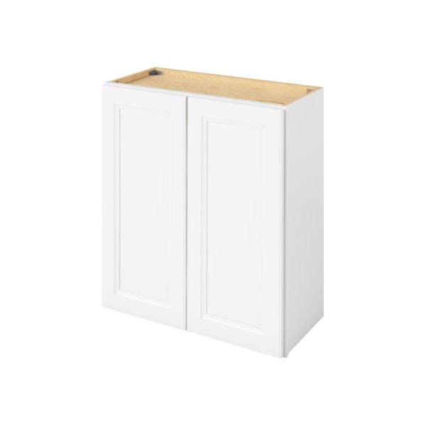 Monaco - 27" x 30" Wall Cabinet, 2 Doors, 2 Shelves in White MWH-W2730