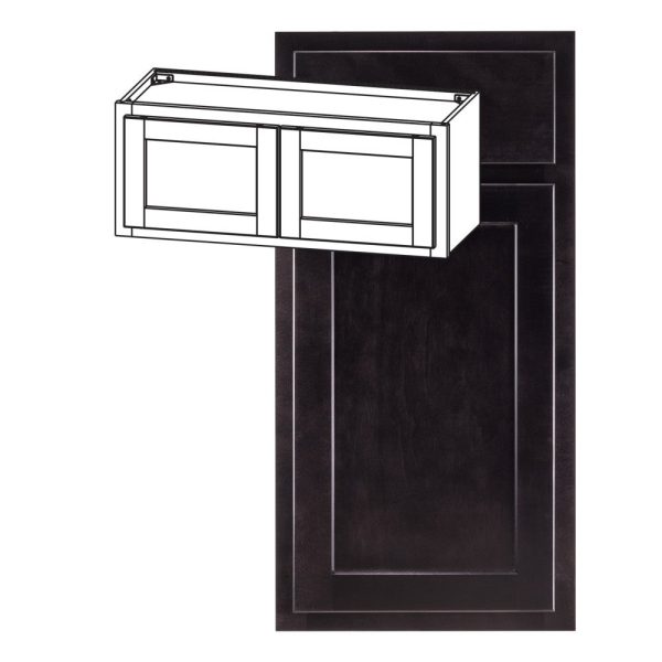 Hudson - 30" x 12" Wall Cabinet, 2 Doors in Espresso HES-W3012