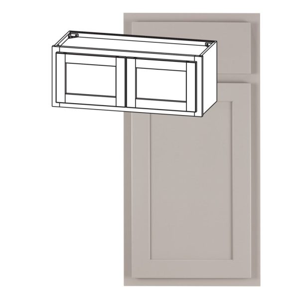 Hudson - 30" x 12" Wall Cabinet, 2 Doors in Grey HGR-W3012