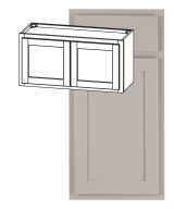 Hudson - 30" x 15" Wall Cabinet, 2 Doors in Grey HGR-W3015