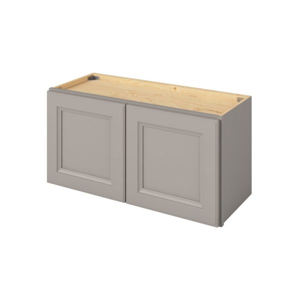 Monaco - 30" x 15" Wall Cabinet, 2 Doors in Grey MGR-W3015