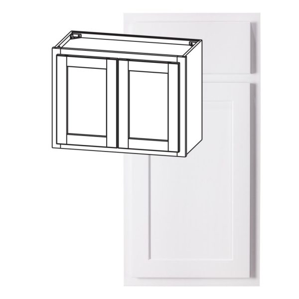 Hudson - 30" x 18" Wall Cabinet, 2 Doors in White HWH-W3018