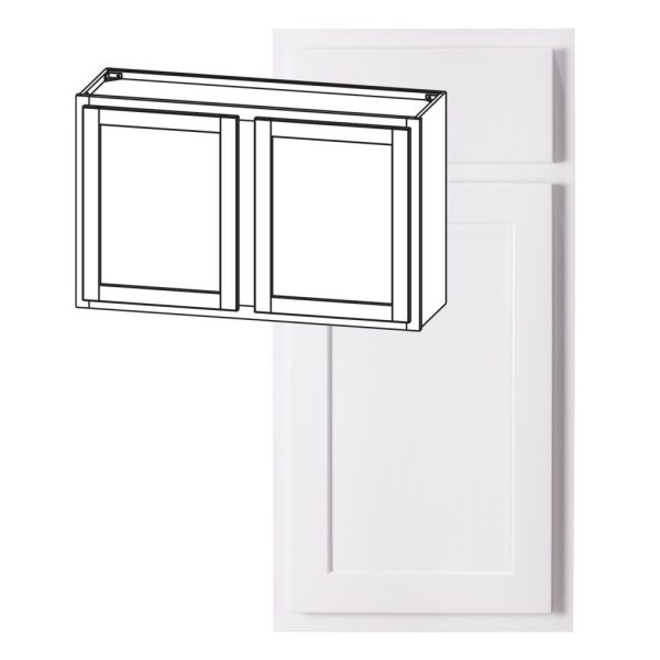 Hudson - 30" x 24" Wall Cabinet, 2 Doors, 1 Shelf in White HWH-W3024