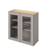 Cooper - 30" x 30" Wall Cabinet with Glass Door and Matching Interior, 2 Doors, 2 Shelves in Grey CGR-W3030MI