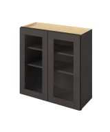 Cooper - 30" x 30" Wall Cabinet with Glass Door and Matching Interior, 2 Doors, 2 Shelves in Slate CSL-W3030MI