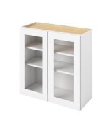 Cooper - 30" x 30" Wall Cabinet with Glass Door and Matching Interior, 2 Doors, 2 Shelves in White CWH-W3030MI