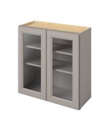 Monaco - 30" x 30" Wall Cabinet with Glass Door and Matching Interior, 2 Doors, 2 Shelves in Grey MGR-W3030MI