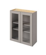 Cooper - 30" x 36" Wall Cabinet with Glass Door and Matching Interior, 2 Doors, 2 Shelves in Grey CGR-W3036MI