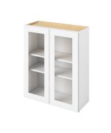 Cooper - 30" x 36" Wall Cabinet with Glass Door and Matching Interior, 2 Doors, 2 Shelves in White CWH-W3036MI