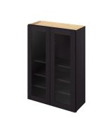 Cooper - 30" x 42" Wall Cabinet with Glass Door and Matching Interior, 2 Doors, 3 Shelves in Espresso CES-W3042MI