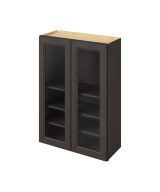 Monaco - 30" x 42" Wall Cabinet with Glass Door and Matching Interior, 2 Doors, 3 Shelves in Slate MSL-W3042MI