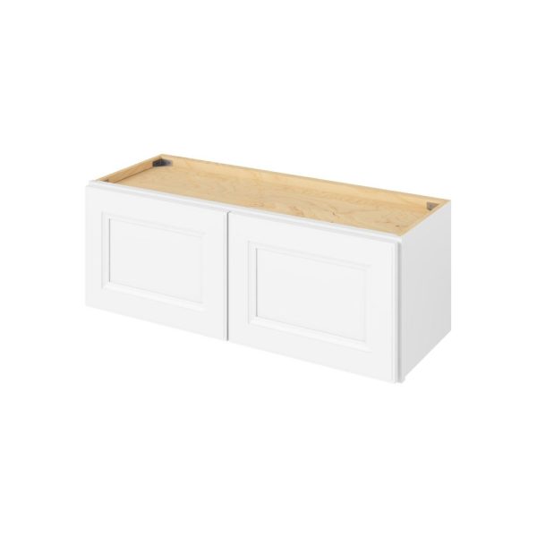 Monaco - 33" x 12" Wall Cabinet, 2 Doors in White MWH-W3312