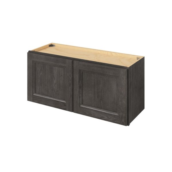 Monaco - 33" x 15" Wall Cabinet, 2 Doors in Slate MSL-W3315