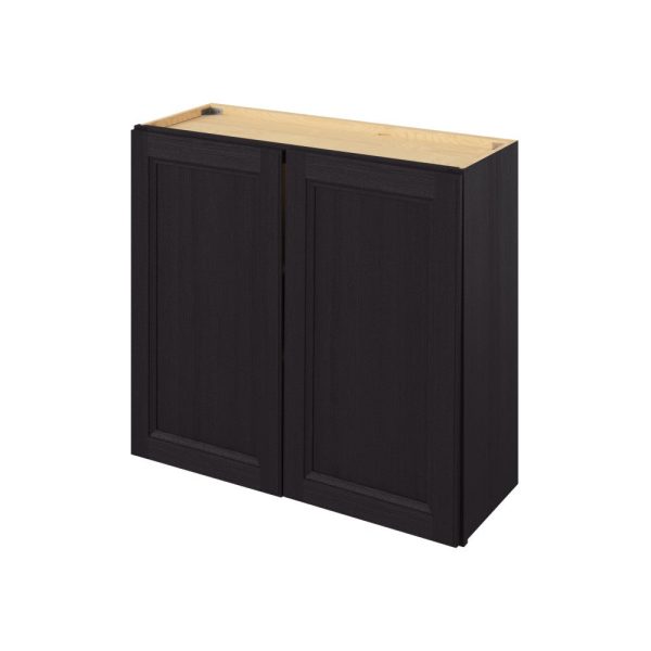 Monaco - 33" x 30" Wall Cabinet, 2 Doors, 2 Shelves in Espresso MES-W3330