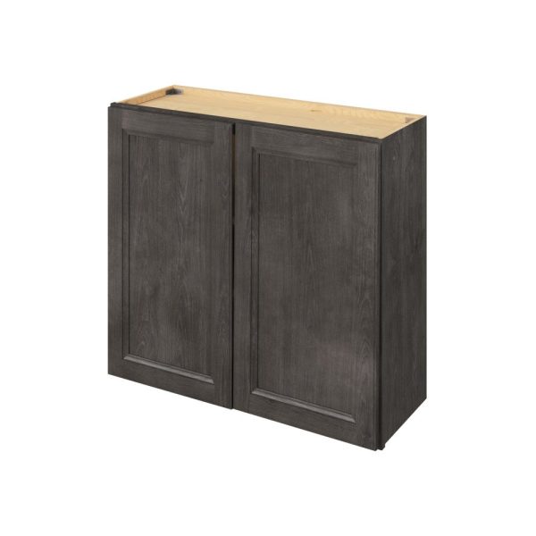 Monaco - 33" x 30" Wall Cabinet, 2 Doors, 2 Shelves in Slate MSL-W3330