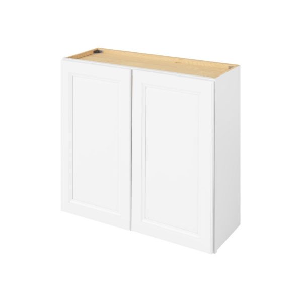 Monaco - 33" x 30" Wall Cabinet, 2 Doors, 2 Shelves in White MWH-W3330