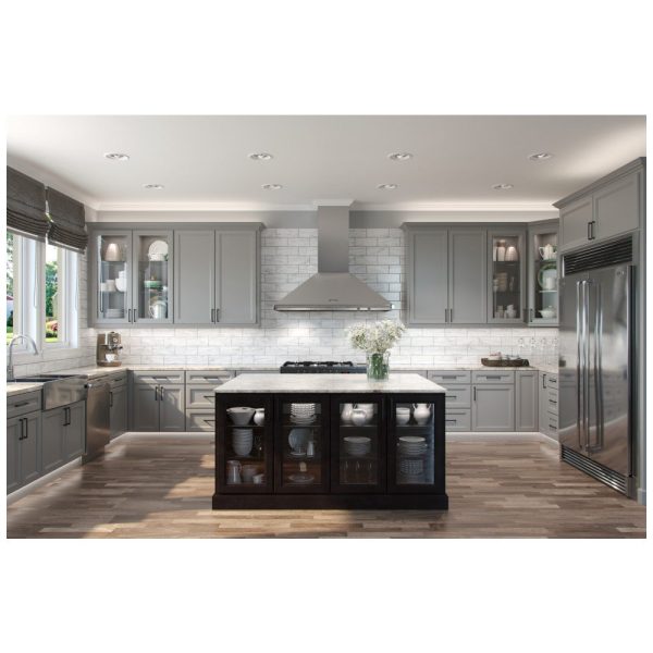 Monaco - 36" x 18" x 24" Deep Wall Cabinet, 2 Doors in Grey MGR-W361824