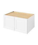 Monaco - 36" x 18" x 24" Deep Wall Cabinet, 2 Doors in White MWH-W361824