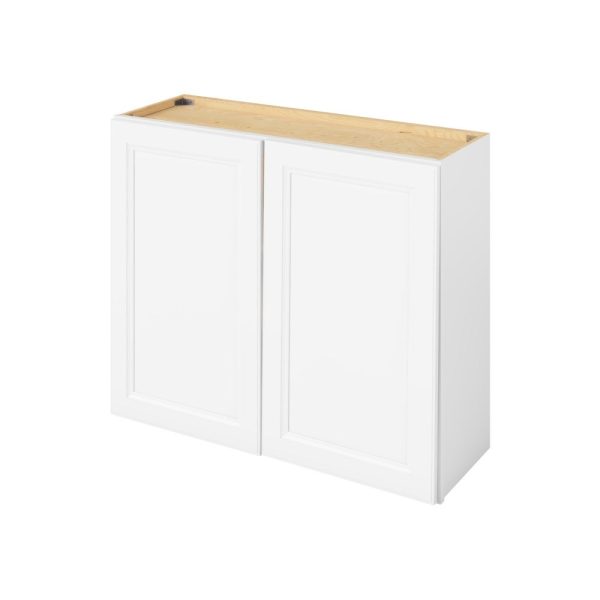 Monaco - 36" x 30" Wall Cabinet, 2 Doors, 2 Shelves in White MWH-W3630