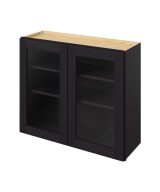 Cooper - 36" x 30" Wall Cabinet with Glass Door and Matching Interior, 2 Doors, 2 Shelves in Espresso CES-W3630MI