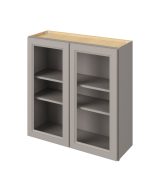 Monaco - 36" x 36" Wall Cabinet with Glass Door and Matching Interior, 2 Doors, 2 Shelves in Grey MGR-W3636MI