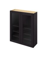 Cooper - 36" x 42" Wall Cabinet with Glass Door and Matching Interior, 2 Doors, 3 Shelves in Espresso CES-W3642MI