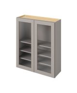 Cooper - 36" x 42" Wall Cabinet with Glass Door and Matching Interior, 2 Doors, 3 Shelves in Grey CGR-W3642MI