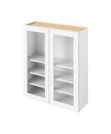 Cooper - 36" x 42" Wall Cabinet with Glass Door and Matching Interior, 2 Doors, 3 Shelves in White CWH-W3642MI