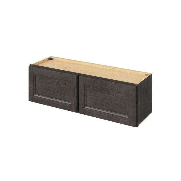 Monaco - 39" x 12" Wall Cabinet, 2 Doors in Slate MSL-W3912