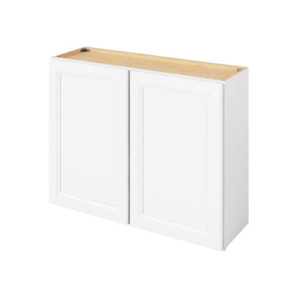 Monaco - 39" x 30" Wall Cabinet, 2 Doors, 2 Shelves in White MWH-W3930