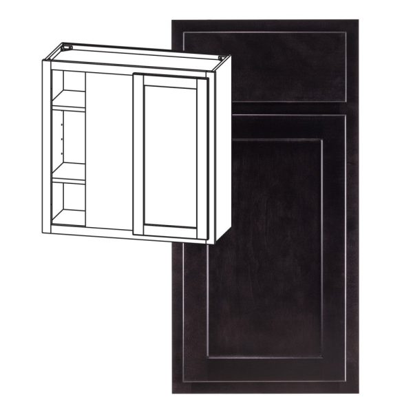 Hudson - 30" x 30"  Universal Blind Wall Cabinet, 1 Door, 2 Shelves in Espresso 3330U-HES-WBC30