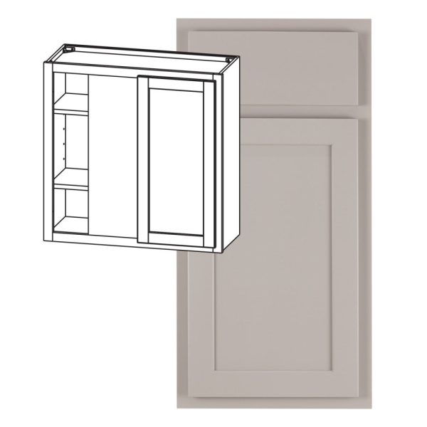 Hudson - 30" x 30"  Universal Blind Wall Cabinet, 1 Door, 2 Shelves in Grey 3330U-HGR-WBC30