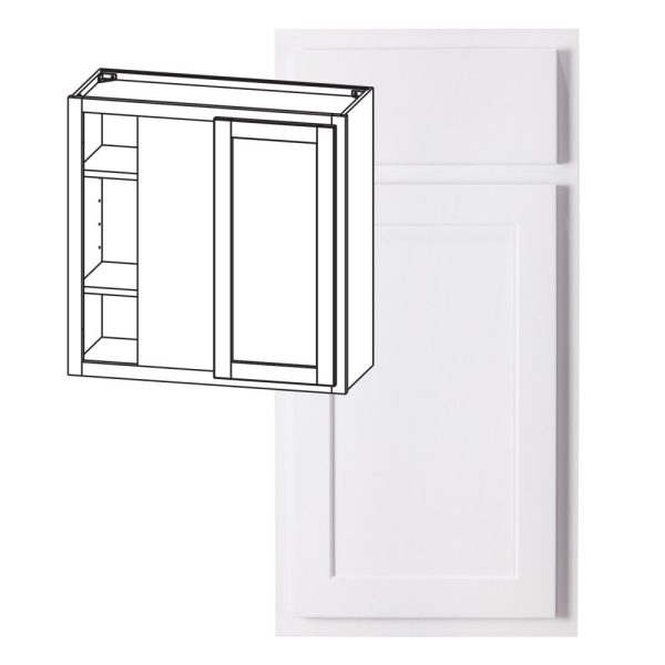 Hudson - 30" x 30"  Universal Blind Wall Cabinet, 1 Door, 2 Shelves in White 3330U-HWH-WBC30