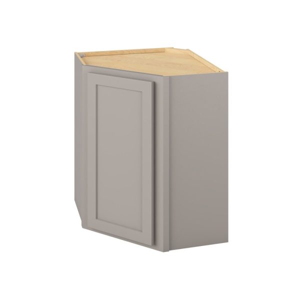 Hudson - 24" x 30" Wall Diagonal Cabinet, 1 Door, 2 Shelves in Grey HGR-WDC2430