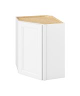 Monaco - 24" x 30" Wall Diagonal Cabinet, 1 Door, 2 Shelves in White MWH-WDC2430