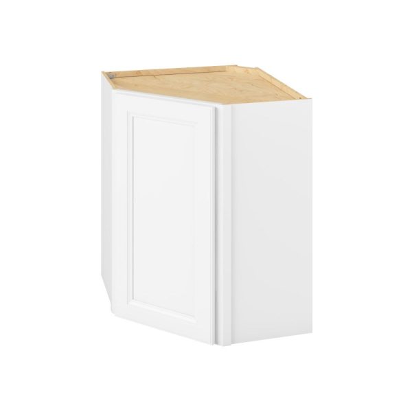 Monaco - 24" x 30" Wall Diagonal Cabinet, 1 Door, 2 Shelves in White MWH-WDC2430