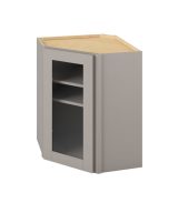 Cooper - 24" x 30" Wall Diagonal Cabinet with Glass Door and Matching Interior, 1 Door, 2 Shelves in Grey CGR-WDC2430MI