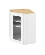 Cooper - 24" x 30" Wall Diagonal Cabinet with Glass Door and Matching Interior, 1 Door, 2 Shelves in White CWH-WDC2430MI