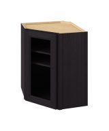 Monaco - 24" x 30" Wall Diagonal Cabinet with Glass Door and Matching Interior, 1 Door, 2 Shelves in Espresso MES-WDC2430MI