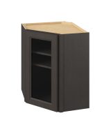 Monaco - 24" x 30" Wall Diagonal Cabinet with Glass Door and Matching Interior, 1 Door, 2 Shelves in Slate MSL-WDC2430MI