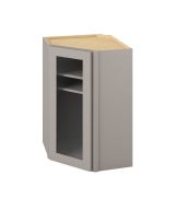 Cooper - 24" x 36" Wall Diagonal Cabinet with Glass Door and Matching Interior, 1 Door, 2 Shelves in Grey CGR-WDC2436MI