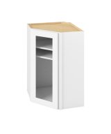 Cooper - 24" x 36" Wall Diagonal Cabinet with Glass Door and Matching Interior, 1 Door, 2 Shelves in White CWH-WDC2436MI