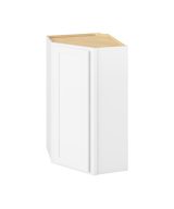 Hudson - 24" x 42" Wall Diagonal Cabinet, 1 Door, 3 Shelves in White HWH-WDC2442