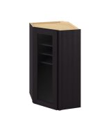 Cooper - 24" x 42" Wall Diagonal Cabinet with Glass Door and Matching Interior, 1 Door, 3 Shelves in Espresso CES-WDC2442MI